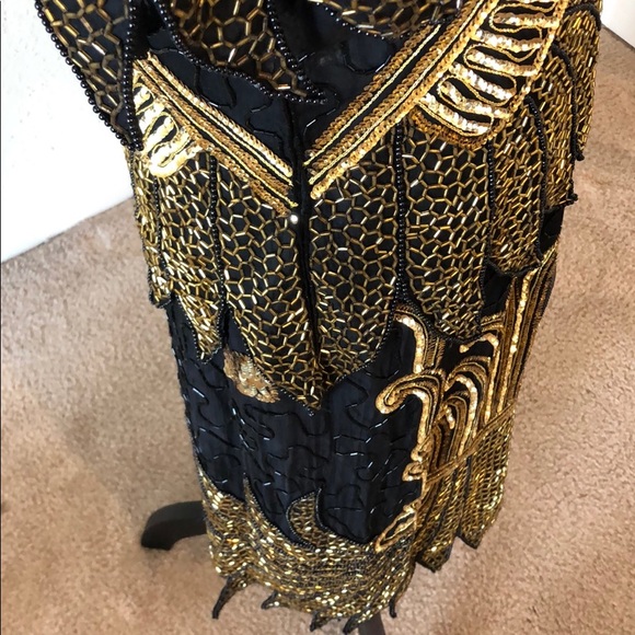 Formal black and gold beaded skirt set - Picture 6 of 6